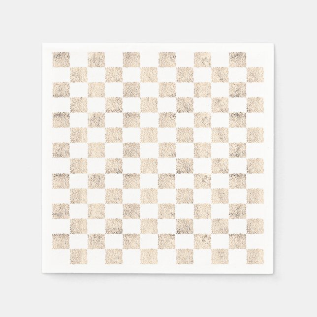 Rose Gold Schachbrett Boardmuster Servietten (Vorderseite)