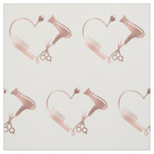 Rose Gold Schere Friseur Salon Muster Stoff