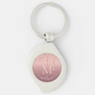 Rose Gold Schlüsselanhänger Parsonal Monogram Name