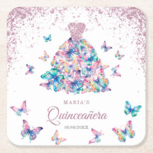 Rose Gold Schmetterlinge Gown Quinceanera
