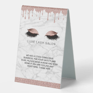 Rose Gold Schönheitssalon Covid Gewissenswerte Sic Tischaufsteller
