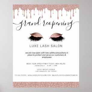 Rose Gold Schönheitssalon Wiedereröffnung Covid Si Poster