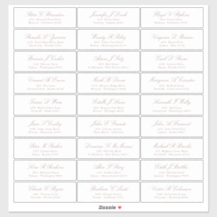 Rose Gold Schrift Gastnamen Adressaufkleber Aufkleber
