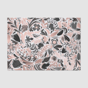 Rose Gold Schwarz Blütenblatt Illustrationsmuster Seidenpapier