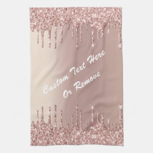Rose Gold Schwarz Glitzer Küchentücher Handtuch Cu