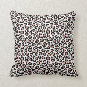 Rose Gold Schwarz Leopard Print Gepard trendy Kissen