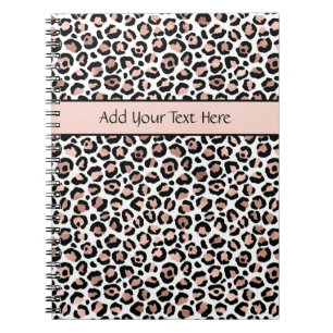 Rose Gold Schwarz Leopardendruck Trendy Chic Styli Notizblock