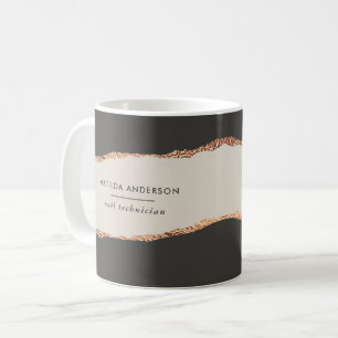 Rose Gold Schwarz Moderne Girly Preis QR-Code Kaffeetasse