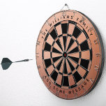 Rose Gold Schwarz Rosa Individuelle Name Elegante Dartscheibe<br><div class="desc">Ein klassisches Dart-Design mit abwechselnd schwarzen und (Imitate) Rose-Gold-Dreiecken. Oben und unten gibt es den Namen und eine Nachricht als Bogentext, in schwarzen Kappen.</div>