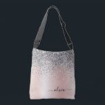 Rose Gold - Schwarz Rosa Silber Glitzer Monogramm Tragetaschen Mit Langen Trägern<br><div class="desc">Silver Rose Gold - Blush Pink Jubiläum,  Babydusche oder Junggeselinnen-Abschied Geschenk für jemanden,  Lieben glamourösen Luxus und schicke Stile.</div>