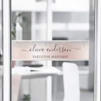 Rose Gold - Schwarz Rosa Silber Glitzer Monogramm