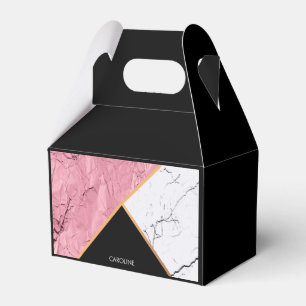 Rose Gold Schwarz-Weiß-Marmor-Muster Geschenkschachtel
