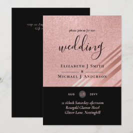 Rose Gold Schwarzer Glitzer Foil Look WEDING