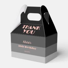 Rose Gold Script Black Gray Streifen Vielen Dank Geschenkschachtel