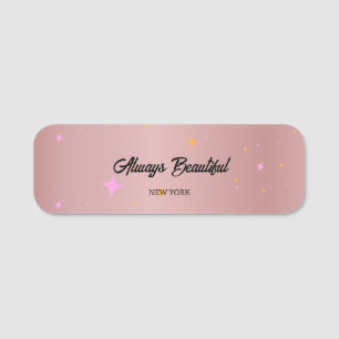 Rose Gold Script Calligraphy Namensschild