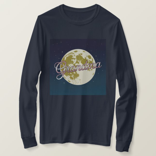 Rose Gold Script Grandma Moon Blue Sky T-Shirt (Design vorne)