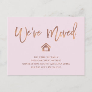 Rose Gold Script in Blush   Ankündigung Postkarte