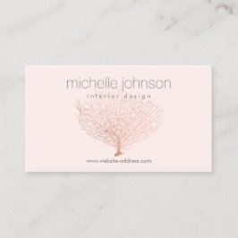 Rose Gold Sea Fan Corner Interieur Designer Pink Visitenkarte