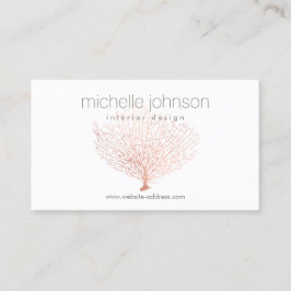 Rose Gold Sea Fan Corner Interieur Visitenkarte