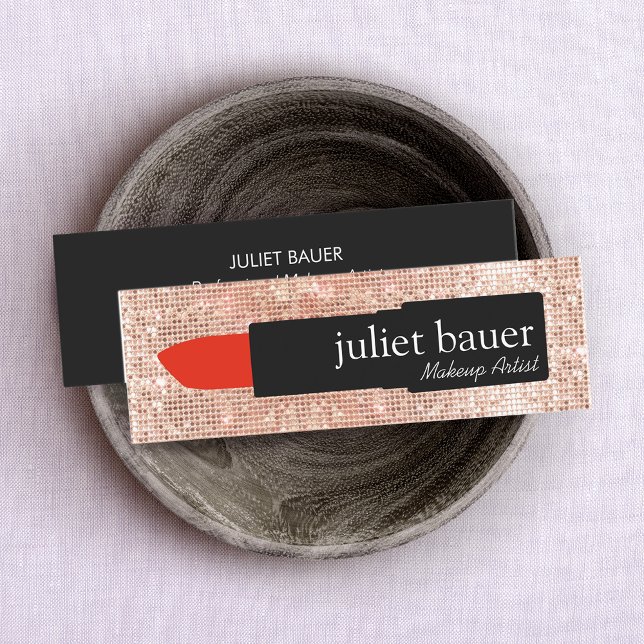Rose Gold Sequel Makeup Artist Lipstick Beauty Mini Visitenkarte (Von Creator hochgeladen)