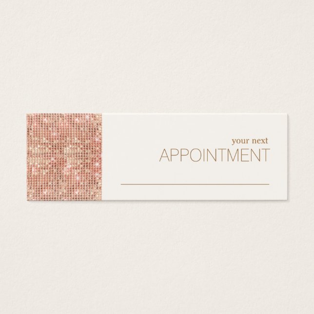 Rose Gold Sequins Salon de cheveux Rappel de rende (Devant)