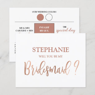 Rose Gold Serez-Vous Ma Carte D'Épouse