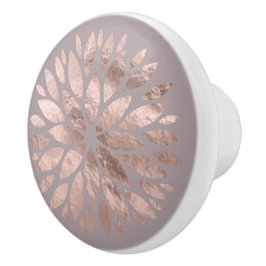 Rose Gold Shimmer Dahlia Blume auf Lavendel Keramikknauf