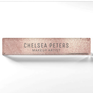 Rose Gold Shimmer Feminine Namensplakette