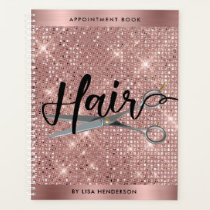 Rose Gold Shimmer Haar Termin Buchplaner Planer