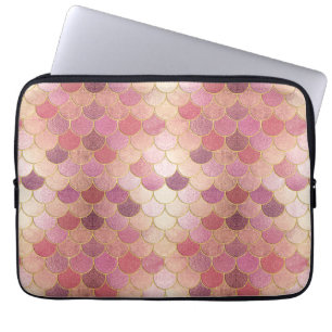 Rose Gold Shimmer Mermaid Scale Muster Laptopschutzhülle