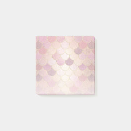 Rose Gold Shimmer Mermaid Scale Muster Post-it Klebezettel