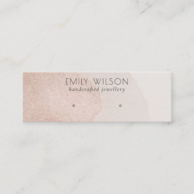 Rose Gold Shiny Brush Stokes Gestank Ohrring Displ Mini Visitenkarte (Vorderseite)
