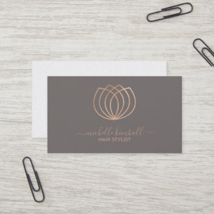 Rose Gold Signatur Lotus Blumen Visitenkarte