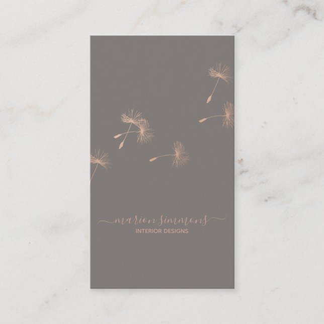 Rose Gold Signature Dandelskarte Visitenkarte (Vorderseite)
