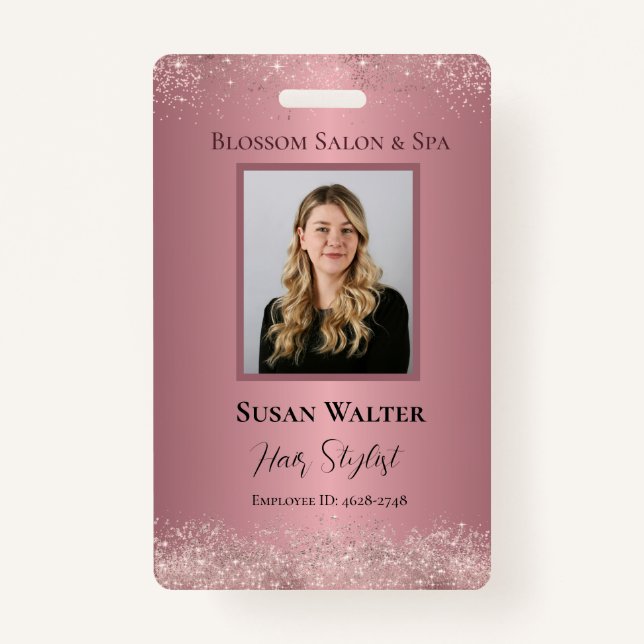 Rose Gold Signature Elegance Mitarbeiter-IDs Ausweis (Vorderseite)