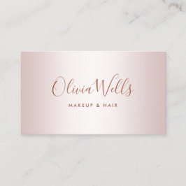 Rose Gold Signature Script Social Media Business C Visitenkarte