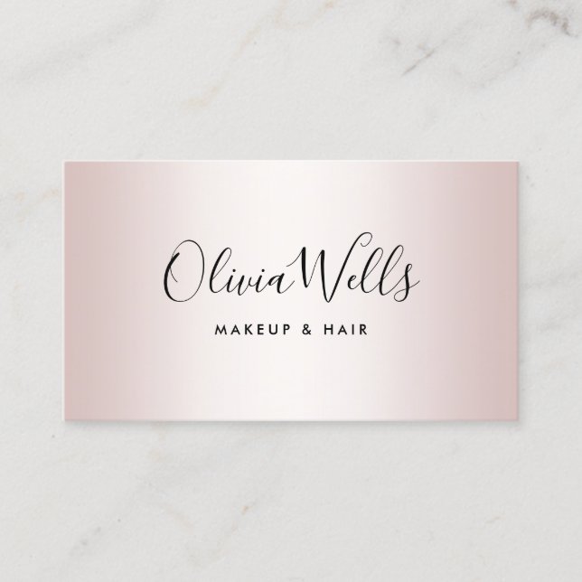 Rose Gold Signature Script Social Media Business Visitenkarte (Vorderseite)