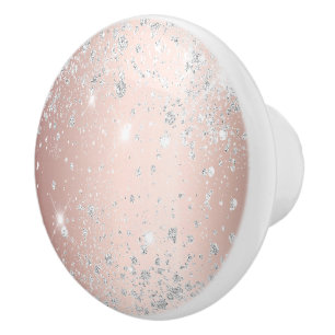 Rose Gold silber Glitzer Staub mädchenhaft elegant Keramikknauf
