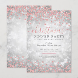 Rose Gold & Silber Weihnachten Glitzer Winter Wund Einladung