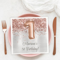Rose Gold Silver 1. Geburtstag Party