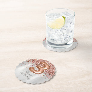 Rose Gold Silver 3. Geburtstag Party Untersetzer