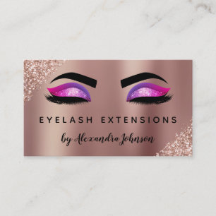 Rose Gold Silver Glitzer Eyelash Erweiterungen Visitenkarte