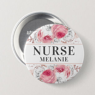 Rose Gold Silver Glitzer Nurname Button Abzeichen
