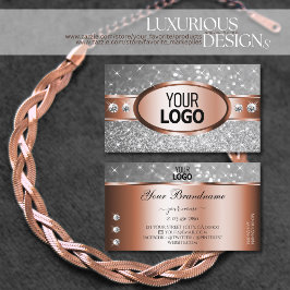 Rose Gold Silver Glitzer Stars Diamanten hinzufüge Visitenkarte