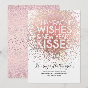 Rose Gold Silvester Party Einladung