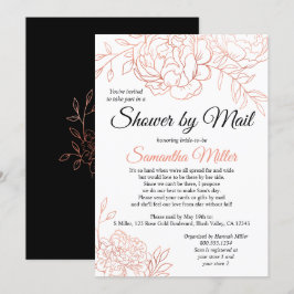 Rose Gold Skizzierte Blume Brautparty per Mail Einladung