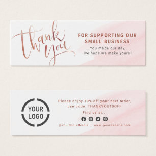 Rose Gold Skript & Logo Geschäft Vielen Dank einfü