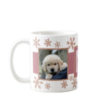 Rose Gold Snowflake 2 Foto Monogramm Weihnachten