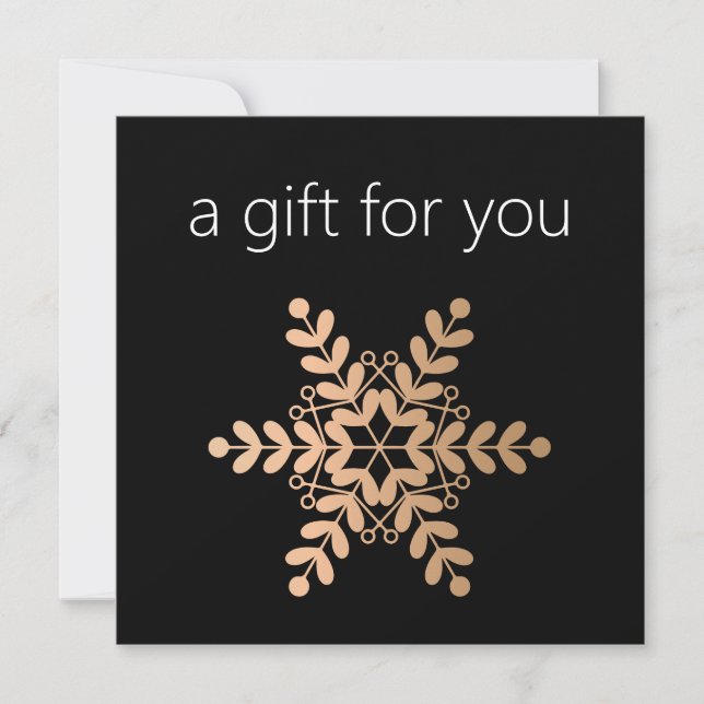 Rose Gold Snowflake Holiday Geschenkgutschein (Vorderseite)
