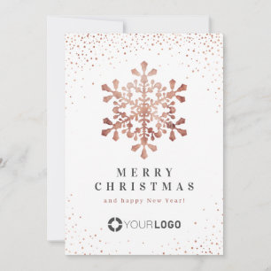 Rose Gold Snowflake Weihnachtskarten Einladung